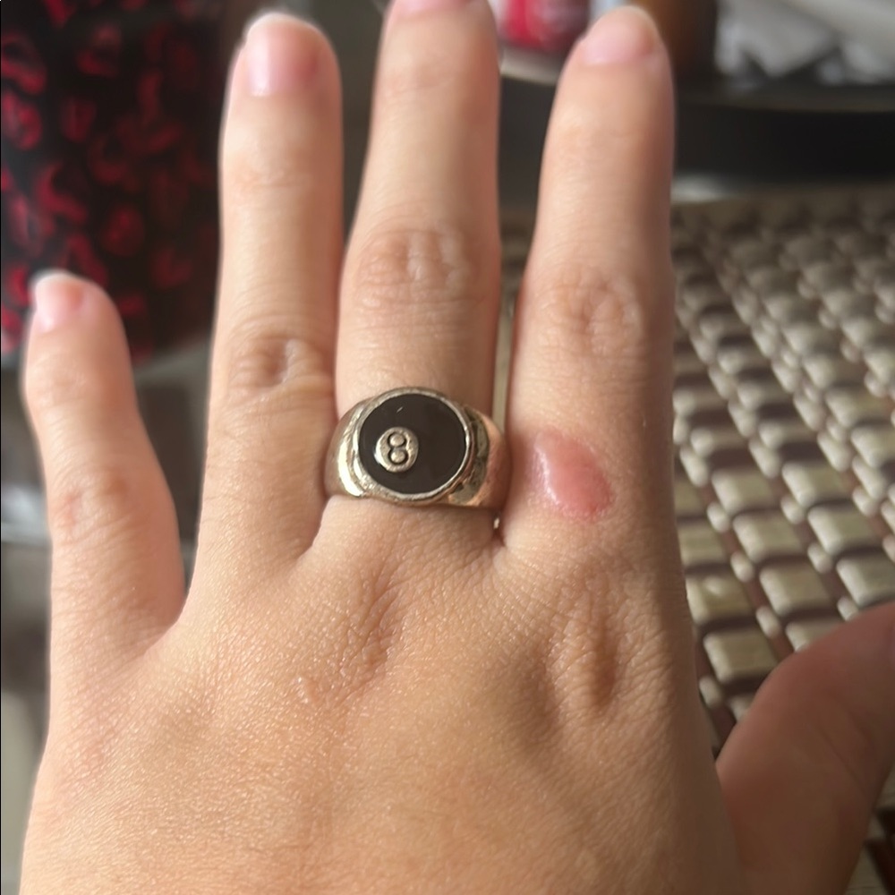 Gold and Black 8 Ball Ring